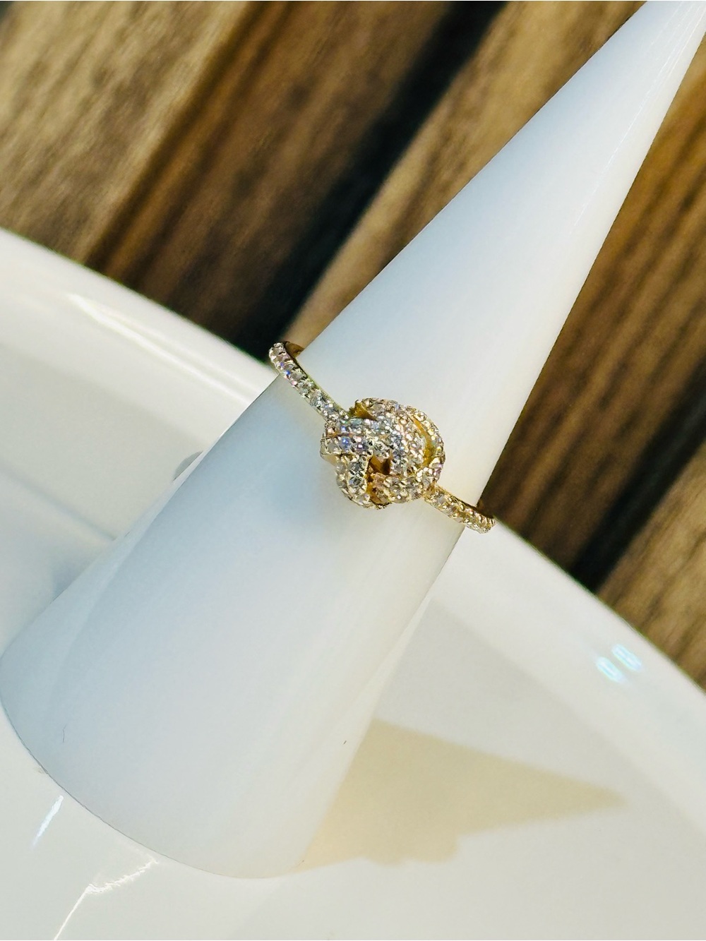 Bomb Party Vermeil Ring size 6, “Diamond Rosette Ring”